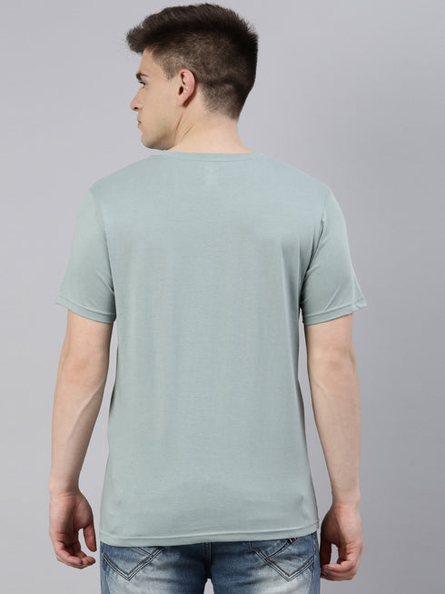 Green Printed Crew Neck Tshirt