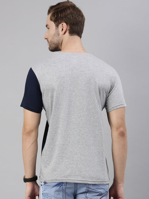 Multicolour Colourblocked Crew Neck Tshirt