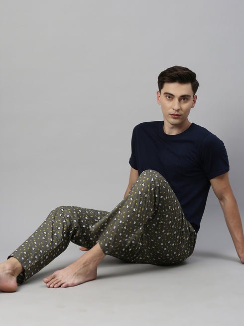 Brown Printed Lounge Pant