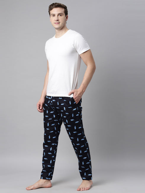 Navy Blue Printed Lounge Pant