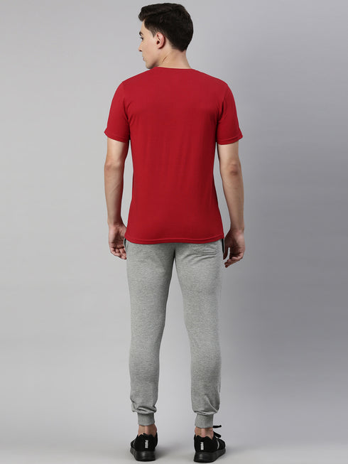 Red & Grey Solid Lounge Set