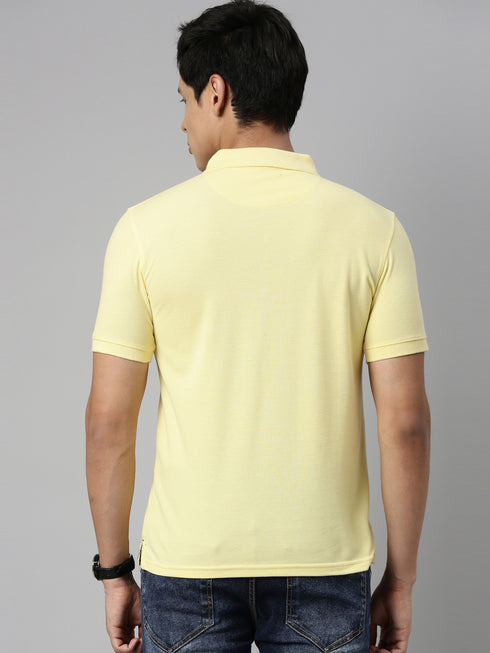 Yellow Solid Polo T-Shirt