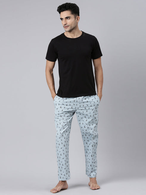 Light Blue Printed Lounge Pant