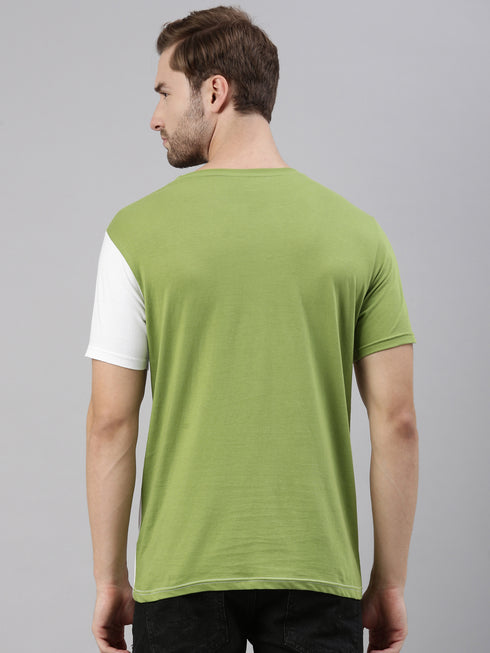 Multicolour Colourblocked Crew Neck Tshirt