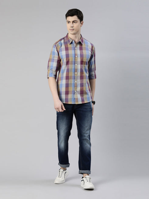 Grey Checks Full Sleeves Shirt