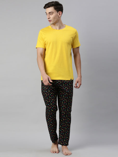 Yellow Solid T-Shirt.
