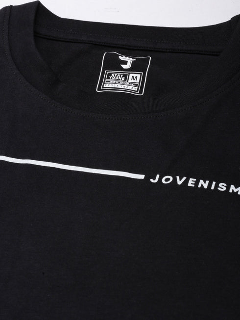 Black Printed Crew Neck T-shirt