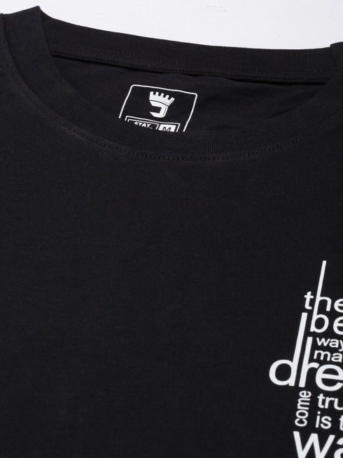 Black Printed Crew Neck T-shirt