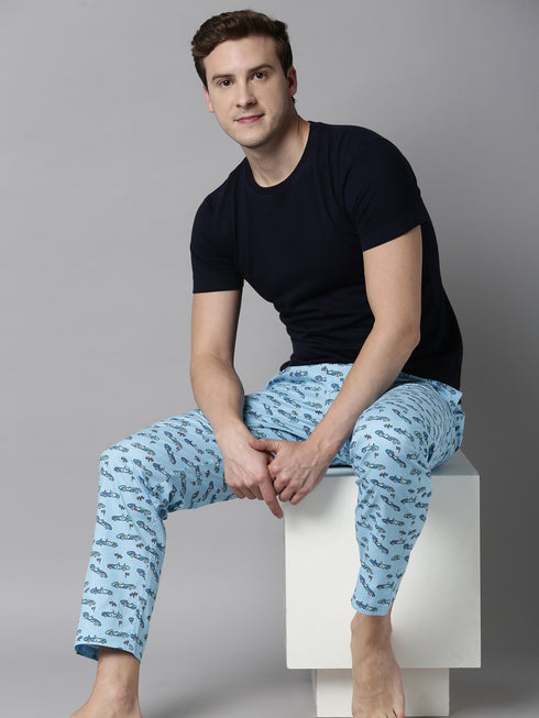 Blue Printed Lounge Pant