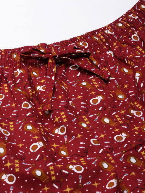 Marron Printed Lounge Pant