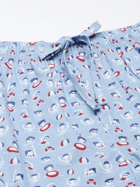 Blue Printed Lounge Pant