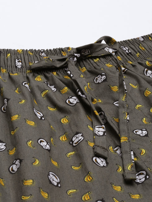 Brown Printed Lounge Pant