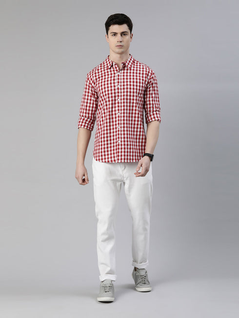 Red Checks Full Sleeves Shirt