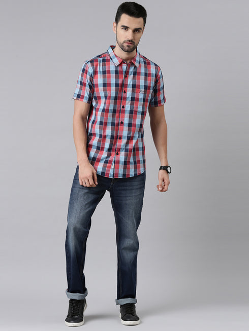 Red Checks Short Sleeves Shirt