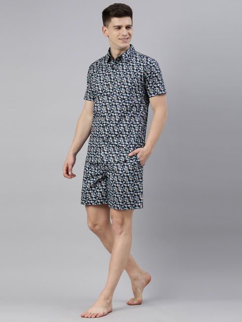 Navy Blue Printed Co-Ord Set