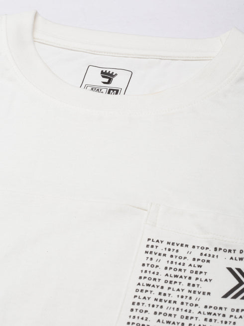 White Printed Crew Neck T-shirt
