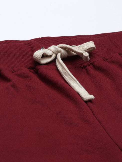 Burgandy Solid Jogger