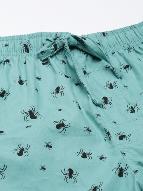 Sea Green Printed Lounge Pant