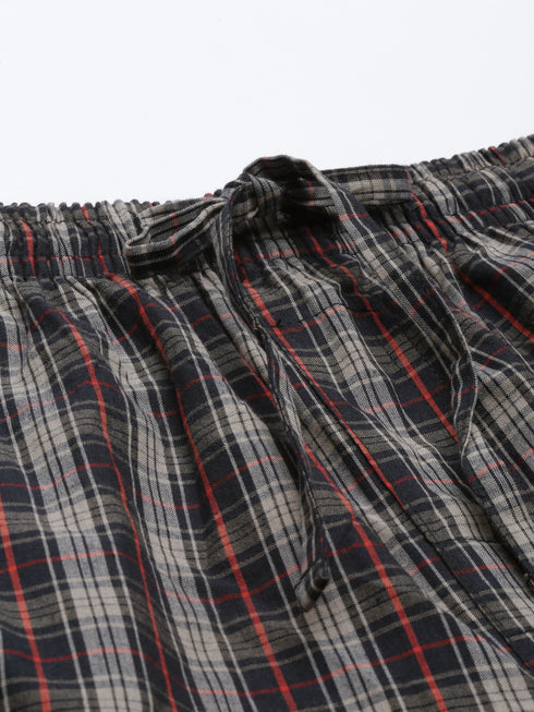 Black Checks Lounge Short