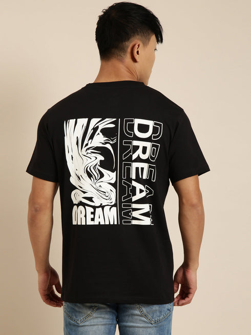 Black Printed Crew Neck T-shirt