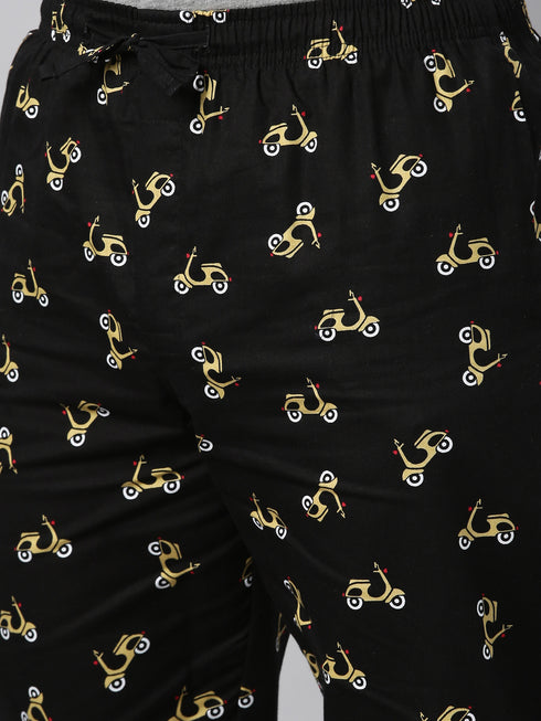 Black Printed Lounge Pant