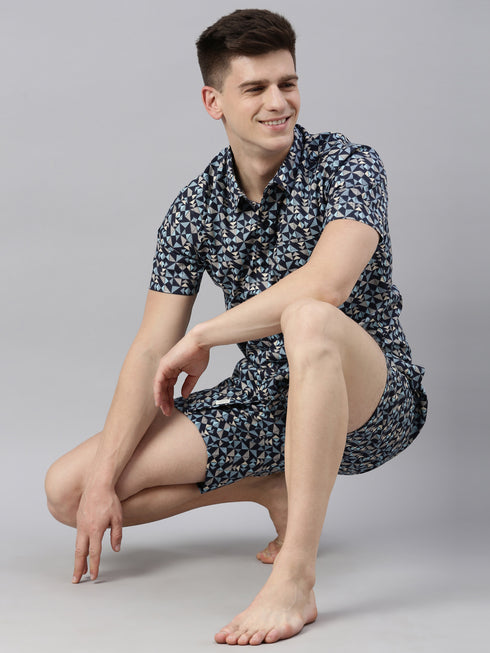 Navy Blue Printed Co-Ord Set