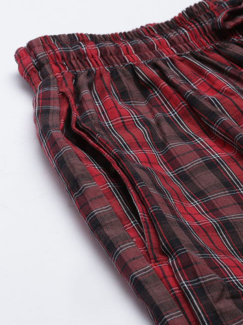 Red Checks Lounge Short