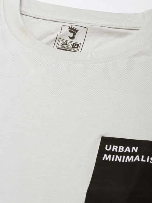 Grey Printed Crew Neck T-shirt