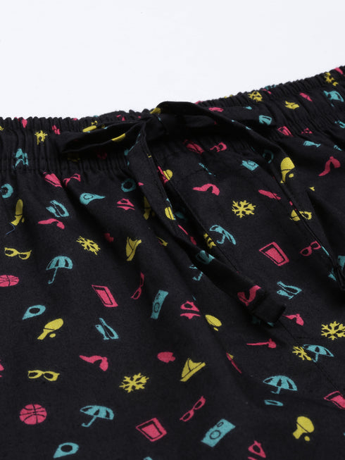 Yellow & Black Assorted Night Suit