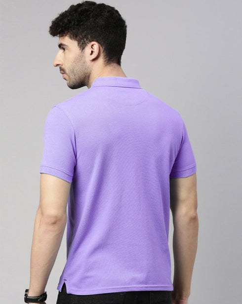 Lavender Solid Polo T-shirt