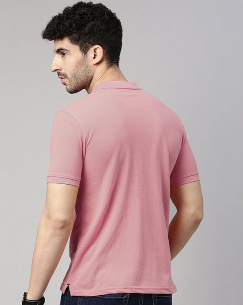 Dusty Pink Solid Polo T-shirt
