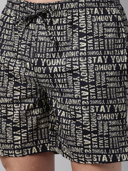 Navy Blue Printed Co-Ord Set