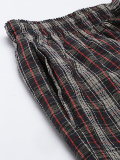 Black Checks Lounge Short