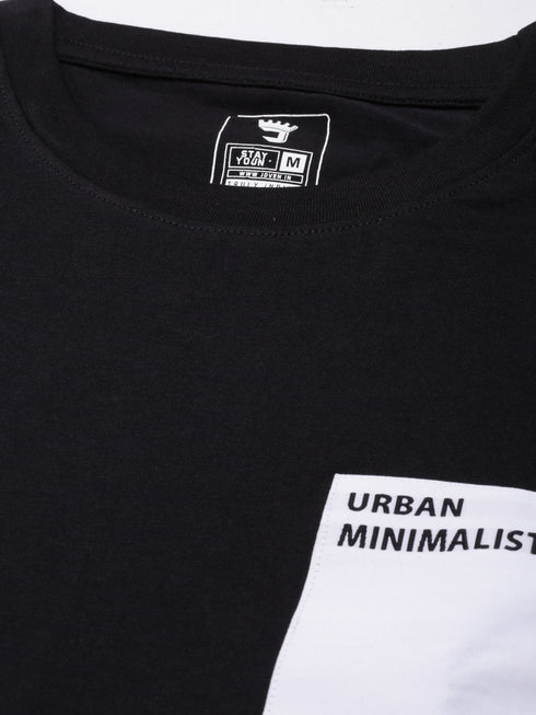 Black Printed Crew Neck T-shirt