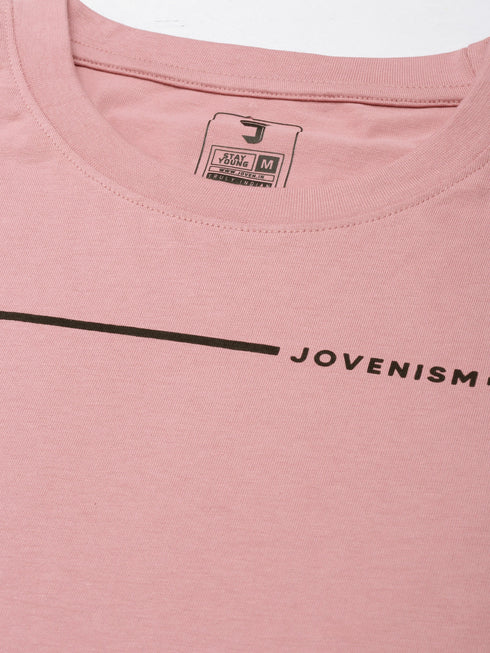 Pink Printed Crew Neck T-shirt