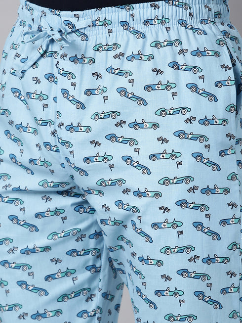 Blue Printed Lounge Pant