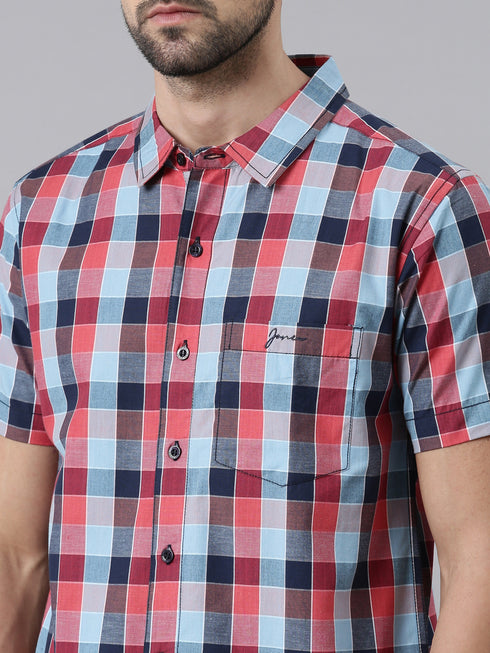 Red Checks Short Sleeves Shirt
