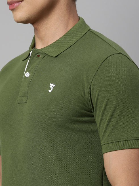Green Solid Polo T-Shirt