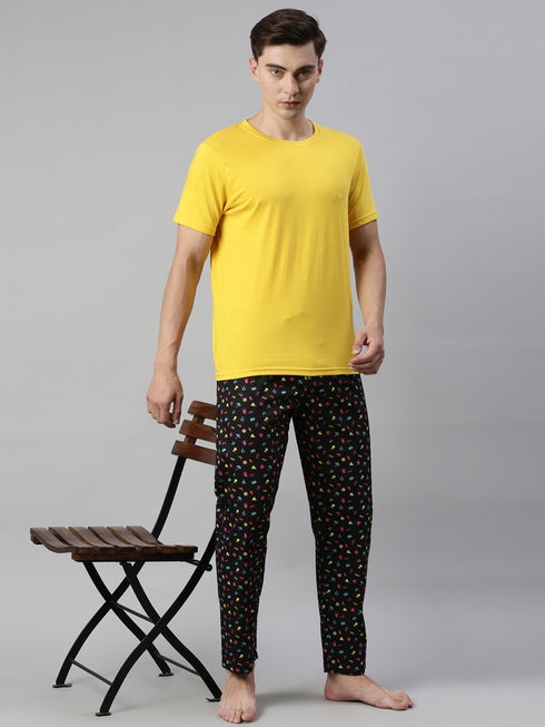 Yellow Solid T-Shirt.