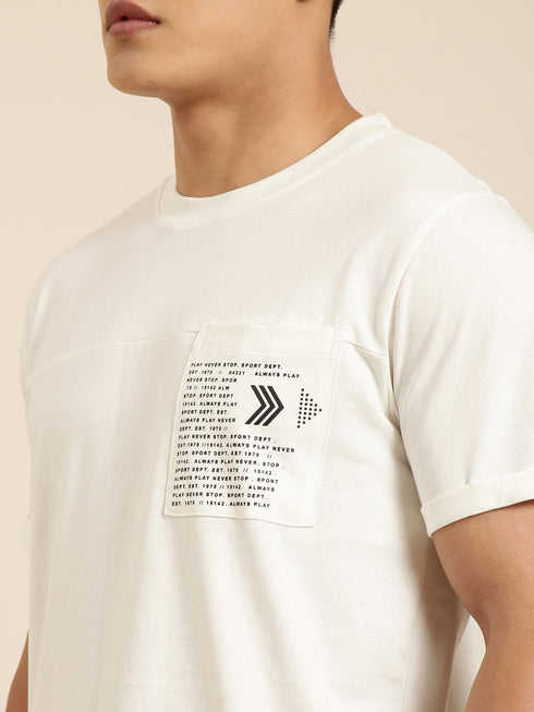White Printed Crew Neck T-shirt