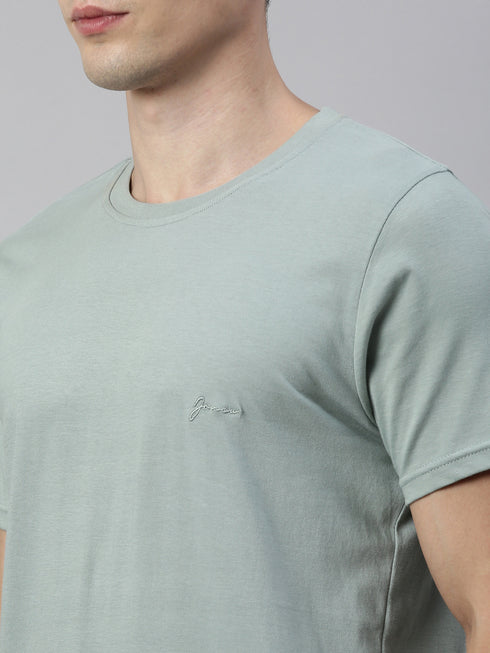 Green Solid Crew Neck T-Shirt