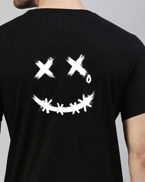 Black Printed Oversized Crew Neck T-shirt