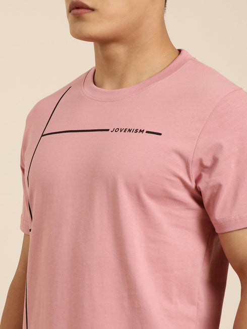 Pink Printed Crew Neck T-shirt