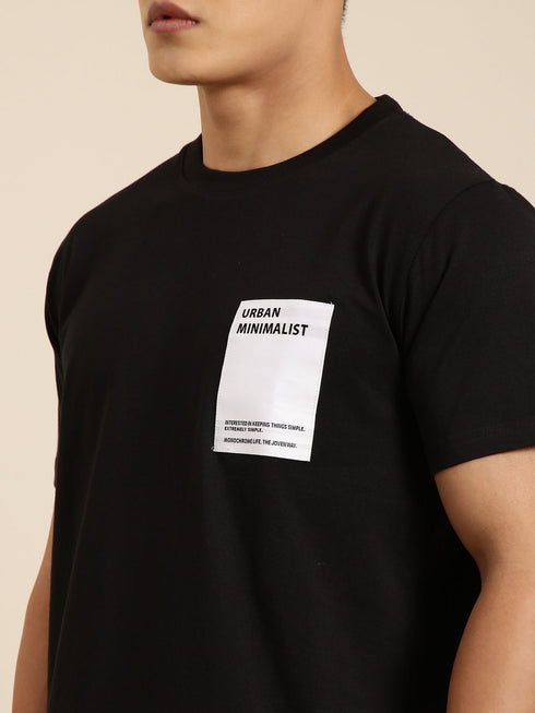 Black Printed Crew Neck T-shirt