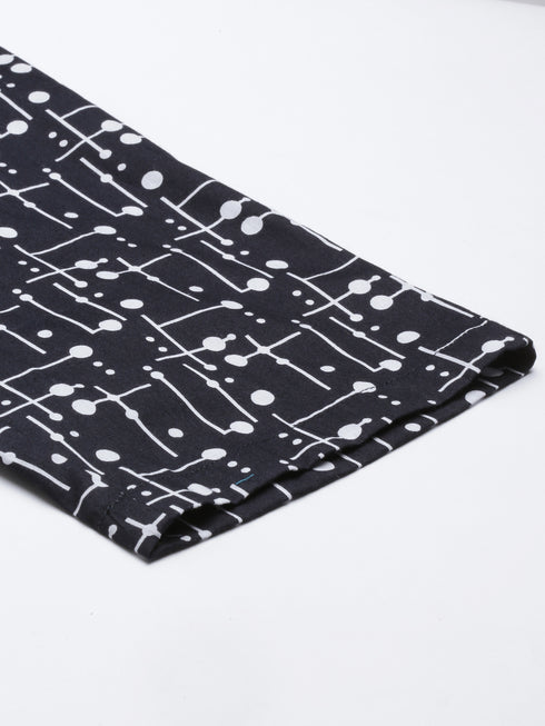 Navy Blue Printed Lounge Pant