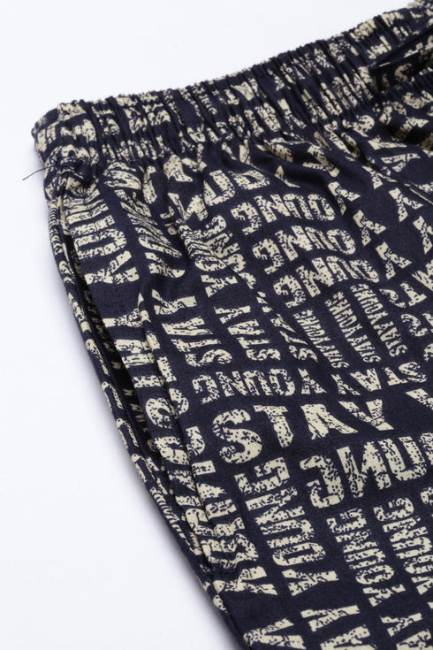 Navy Blue Printed Co-Ord Set