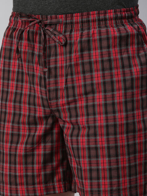 Red Checks Lounge Short