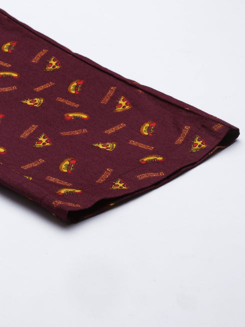 Burgundy Printed Lounge Pant