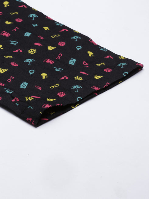 Yellow & Black Assorted Night Suit