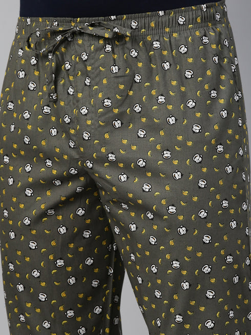 Brown Printed Lounge Pant